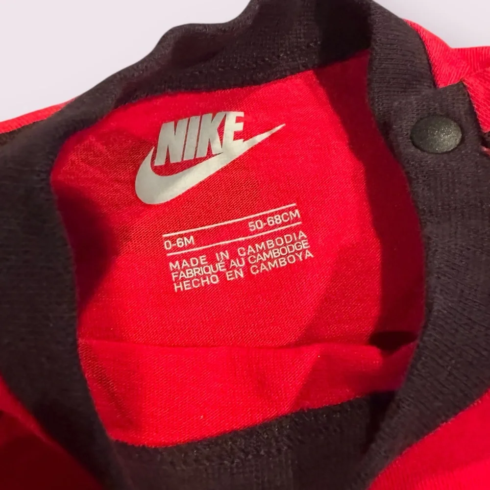 Nike And Jordan Red Graphic Baby One Piece Set 0-3 Month And 0-6 Month